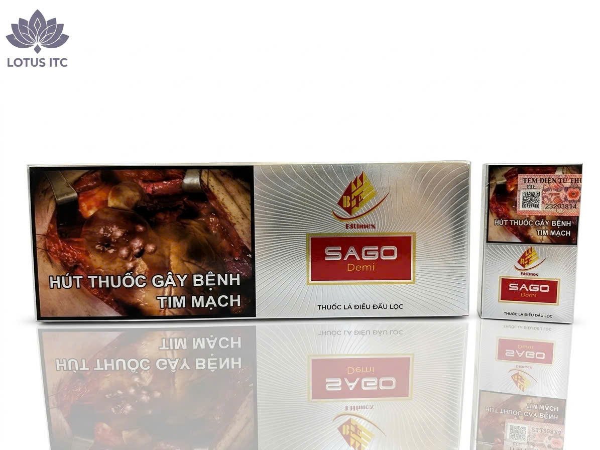 Thuốc Lá Sago Demi Red - Thuốc Lá Hương Vị Truyền Thống (20 Điếu/1 Bao) (1 Cây/10 Bao)