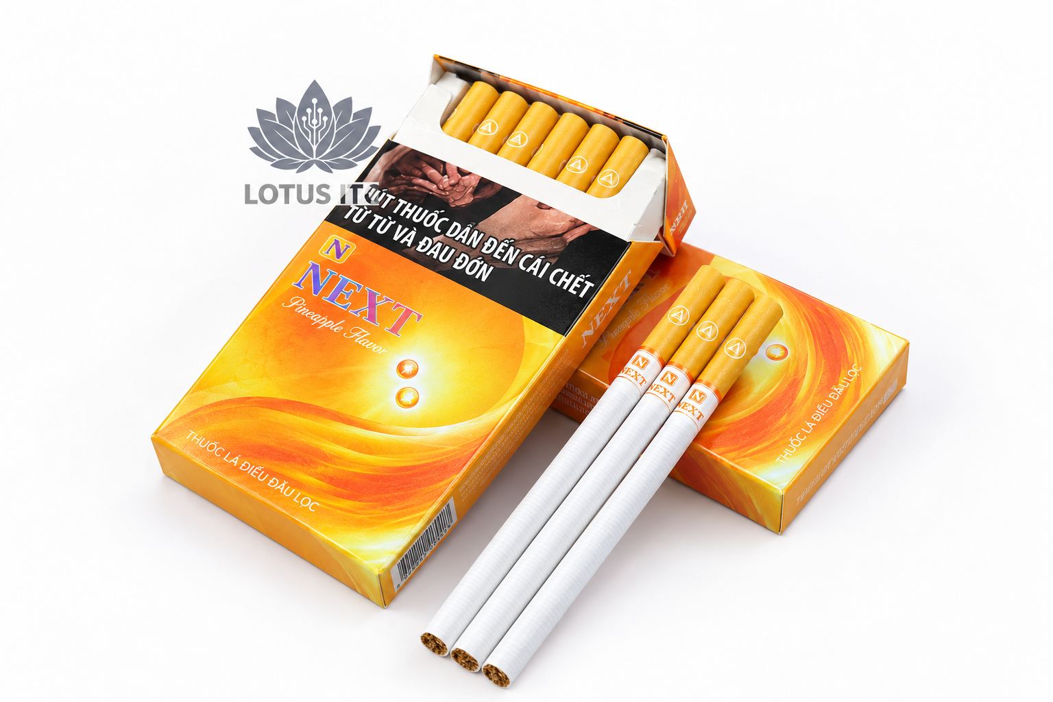 NEXT Pineapple Mango - Thuốc lá bấm đổi vị Dứa Xoài (20 điếu/1 bao) (1 cây/10 bao) - 2 Viên Bấm