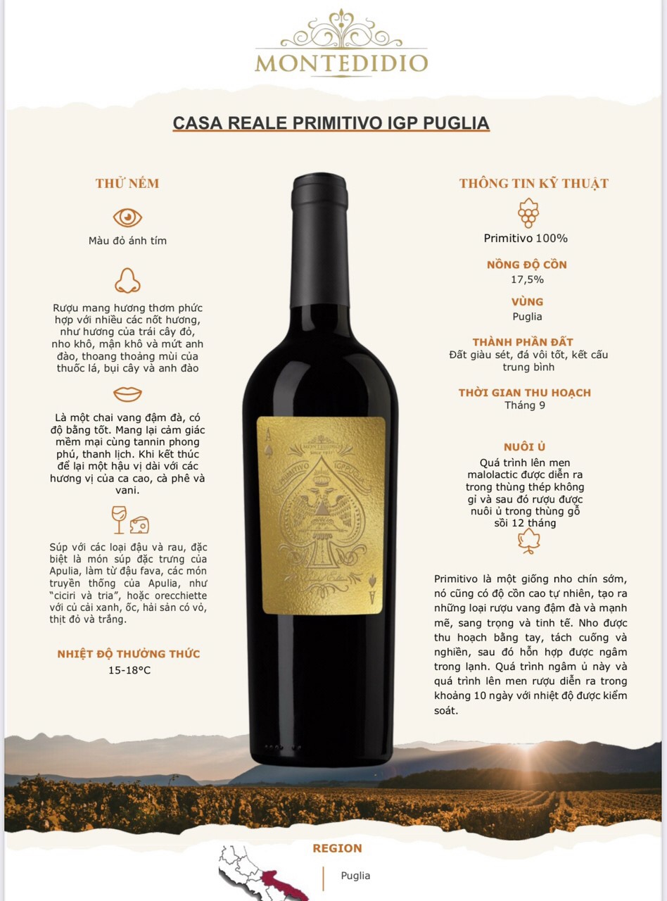 Rượu vang Casa Reale Primitivo