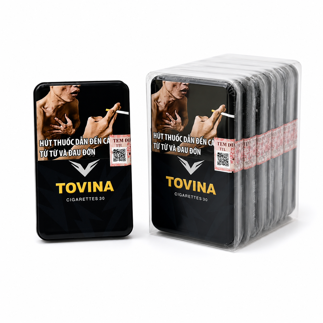 Cigar SLIM 30 TOVINA (Hộp sắt 30 điếu/1 hộp) (1 Cây / 5 Hộp)