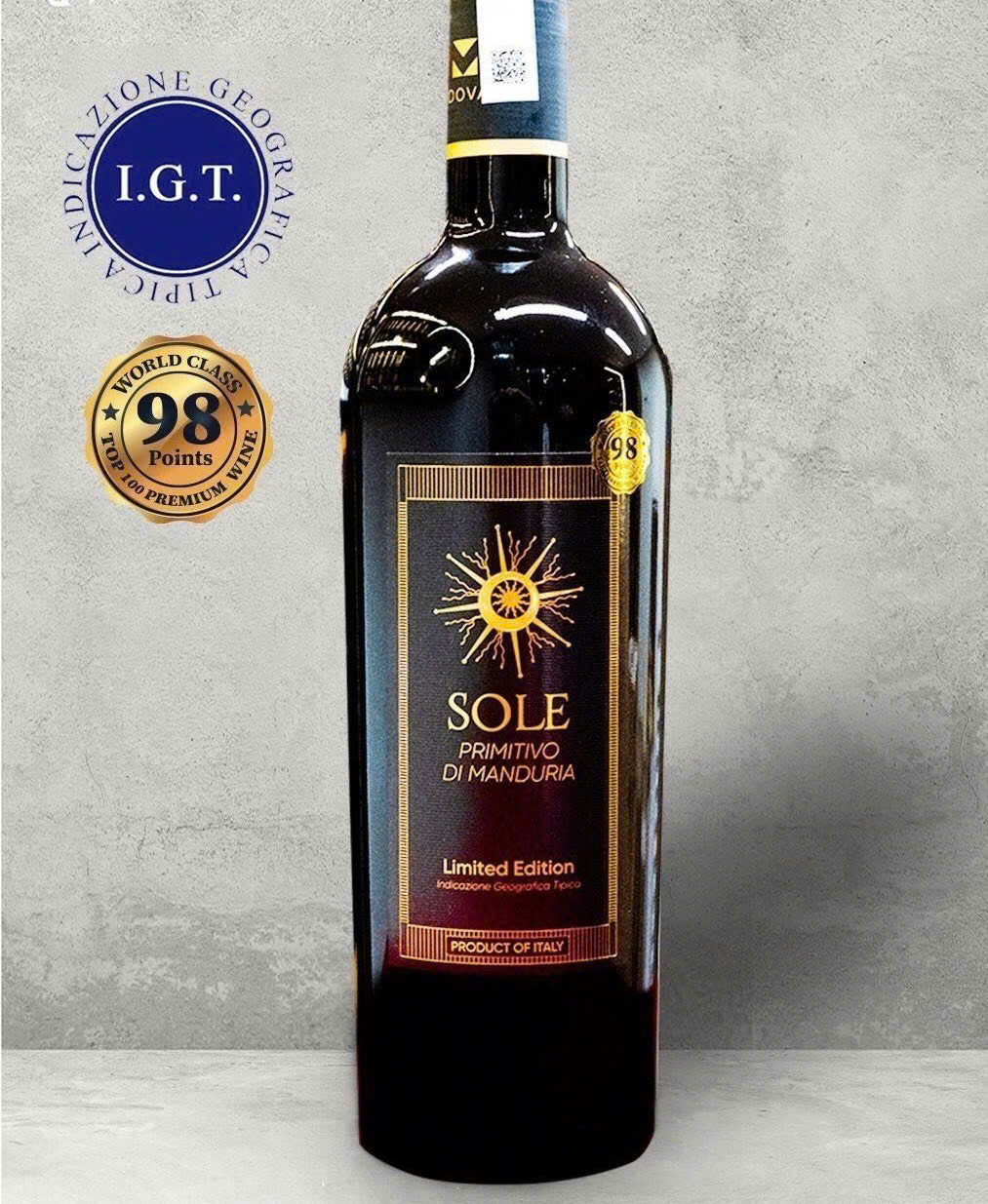 Rượu vang Sole Primitivo Di Manduria IGT (Ý)